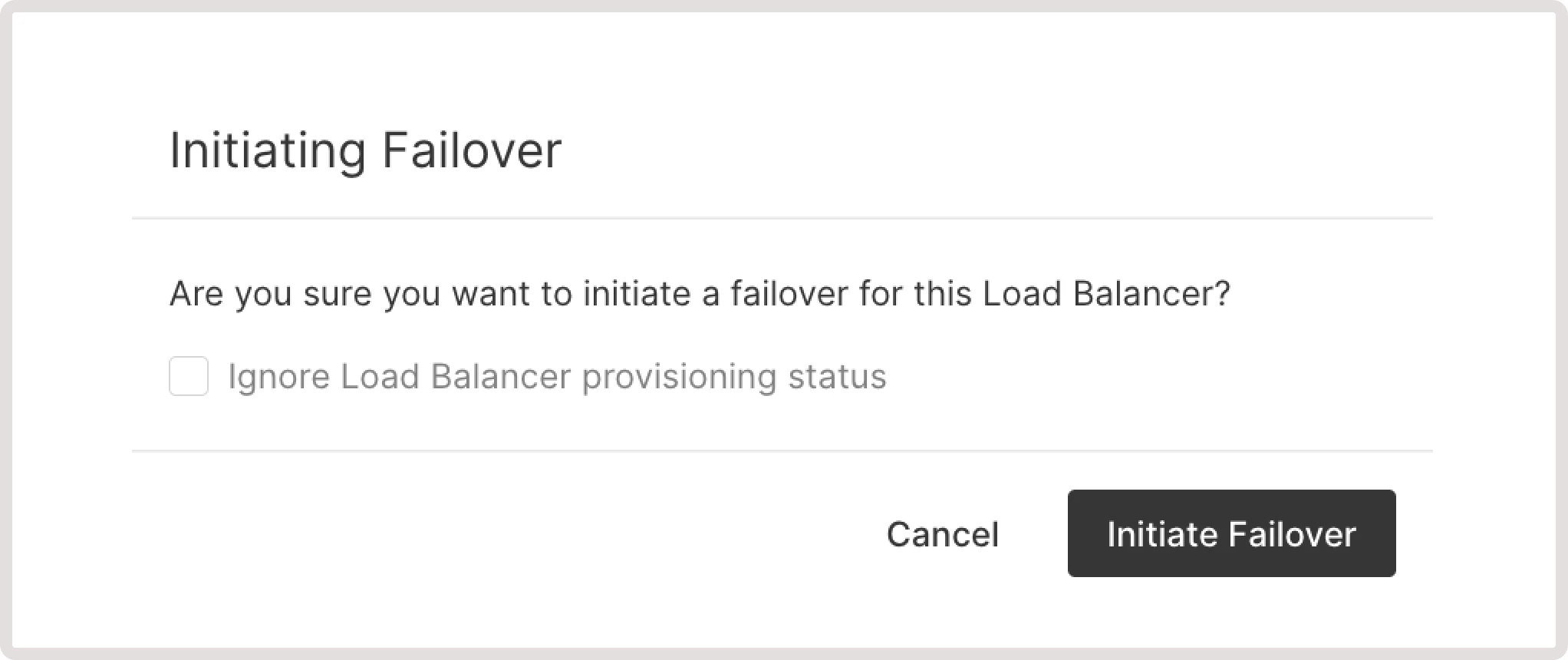 Initiate failover dialog asking whether to procceed with failover