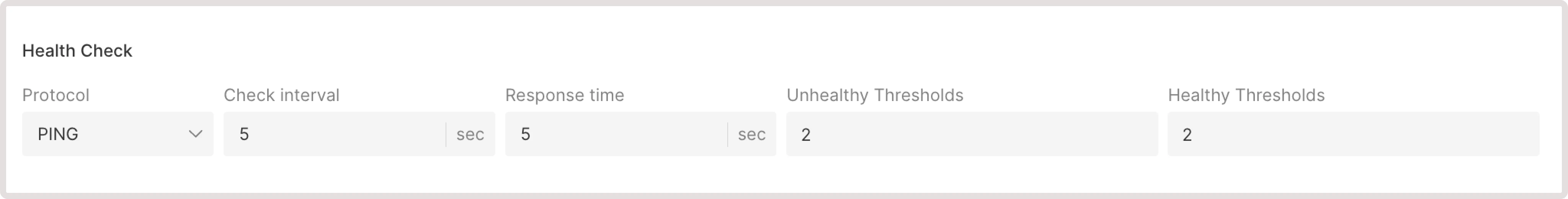 Listeners tab with health check settings