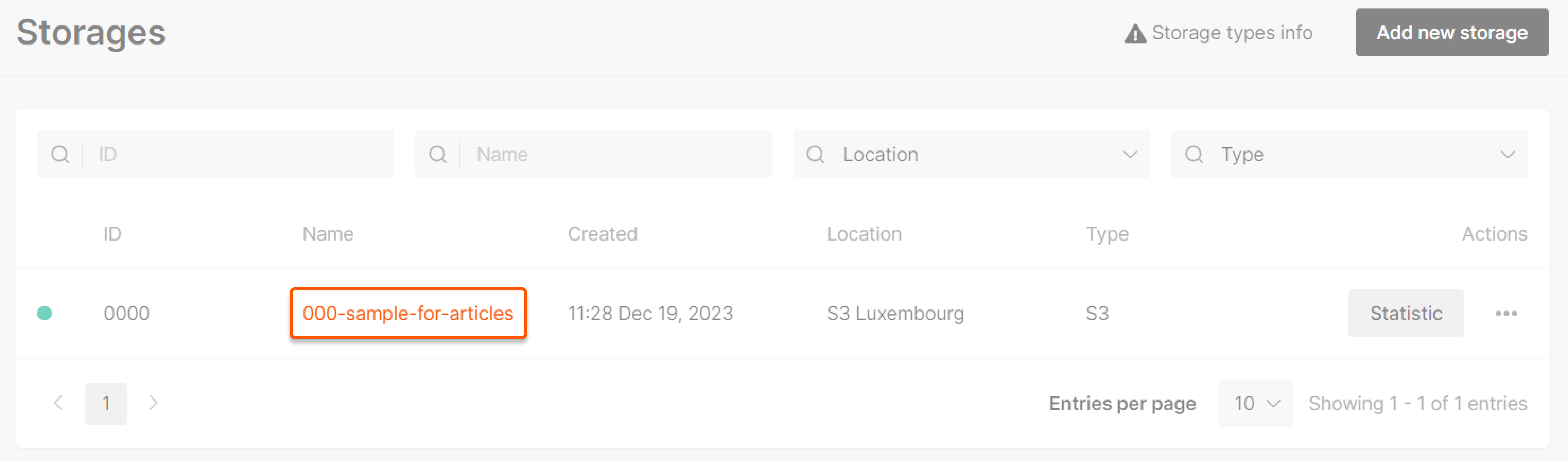 Open the Buckets interface