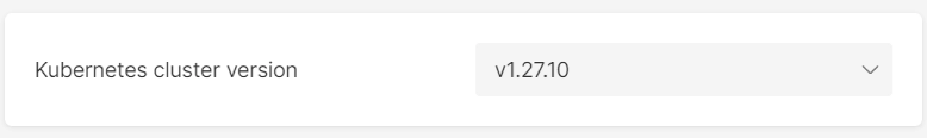 Kubernetes cluster version