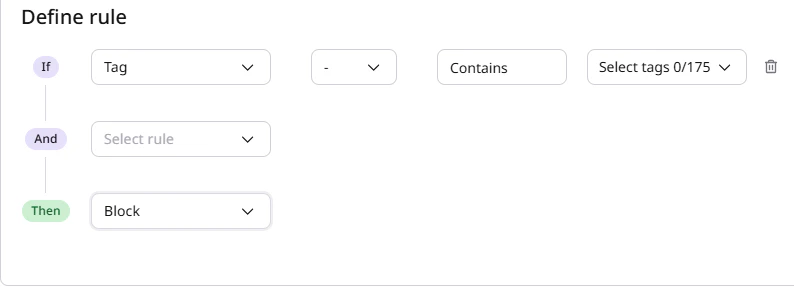 Example of a tag-based rule