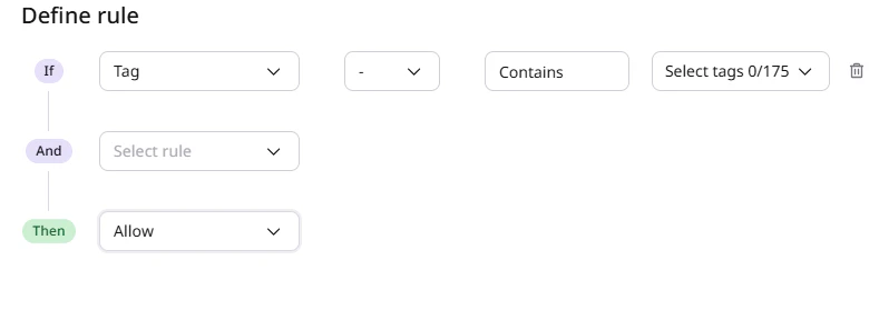Example of a tag-based rule