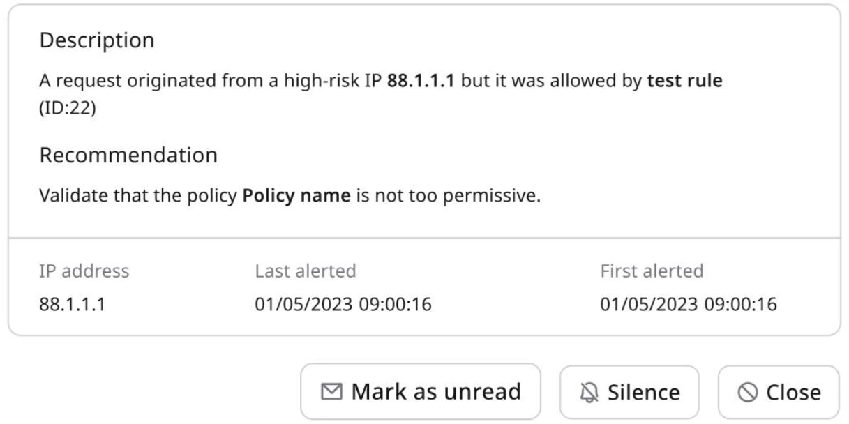Mark the security insight as unread