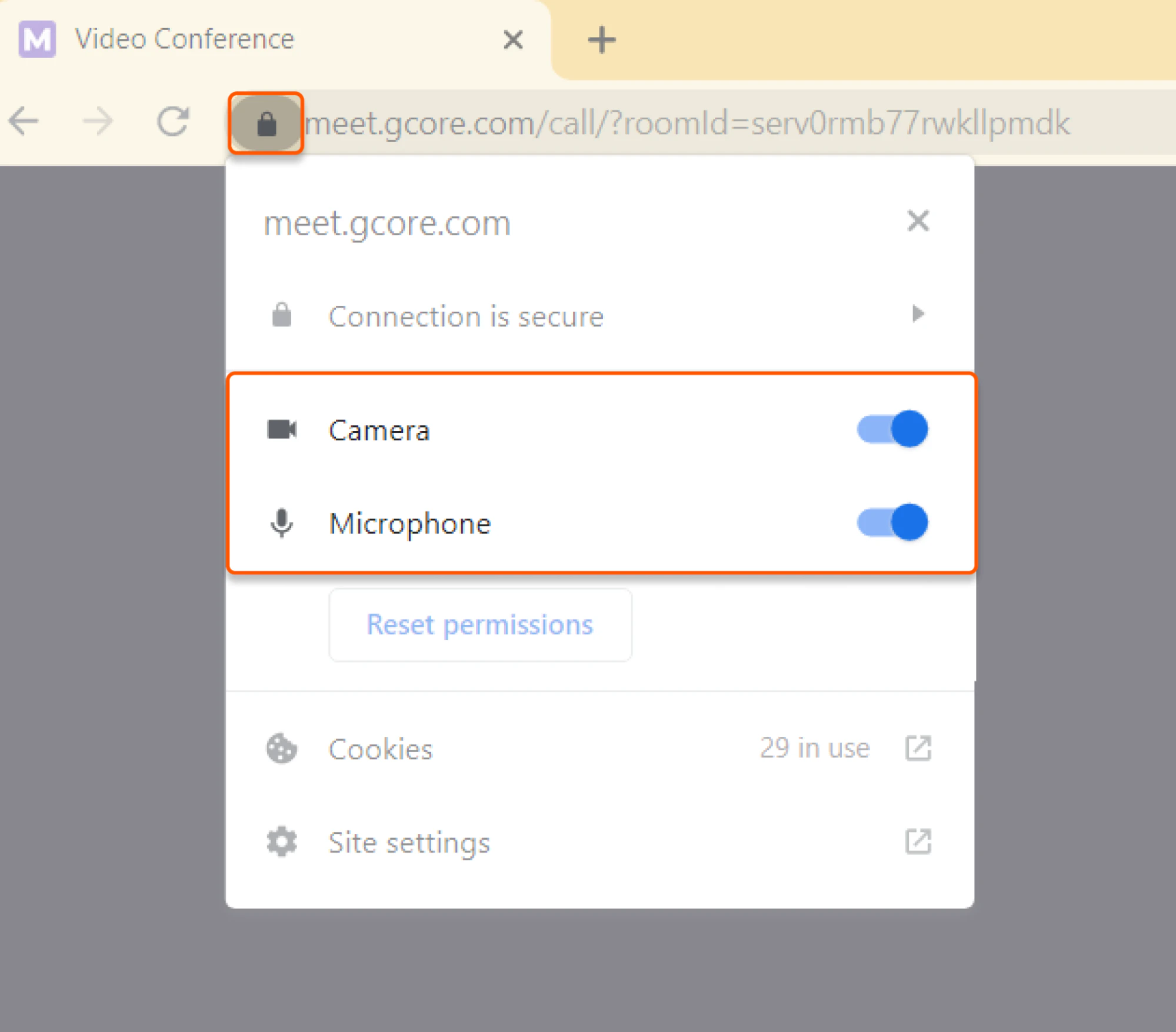 Camera or Microphone switchers are disabled