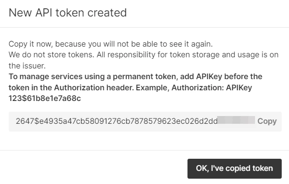 New API token