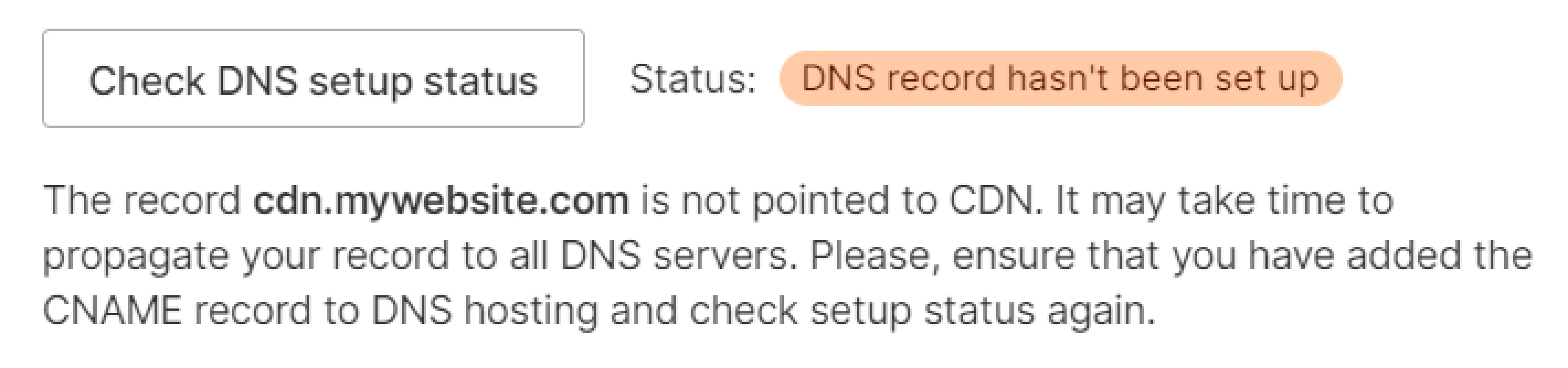 check the DNS