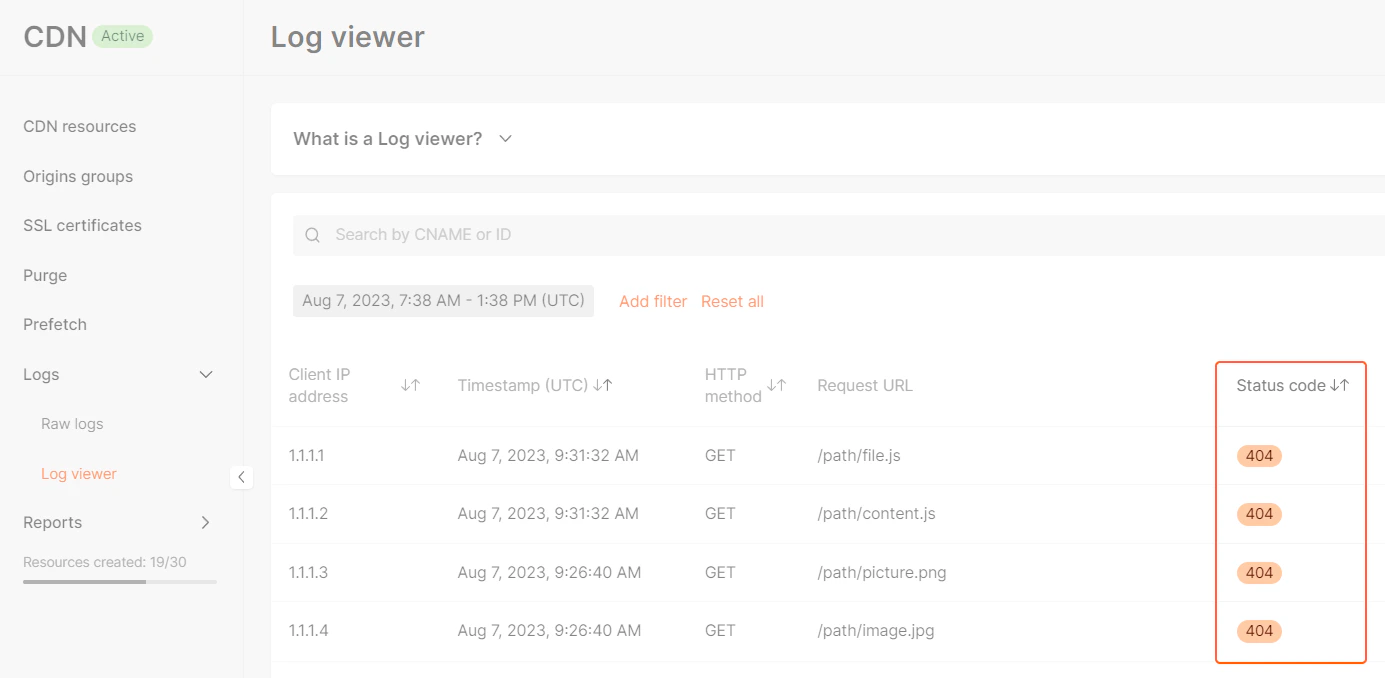 How to check status codes