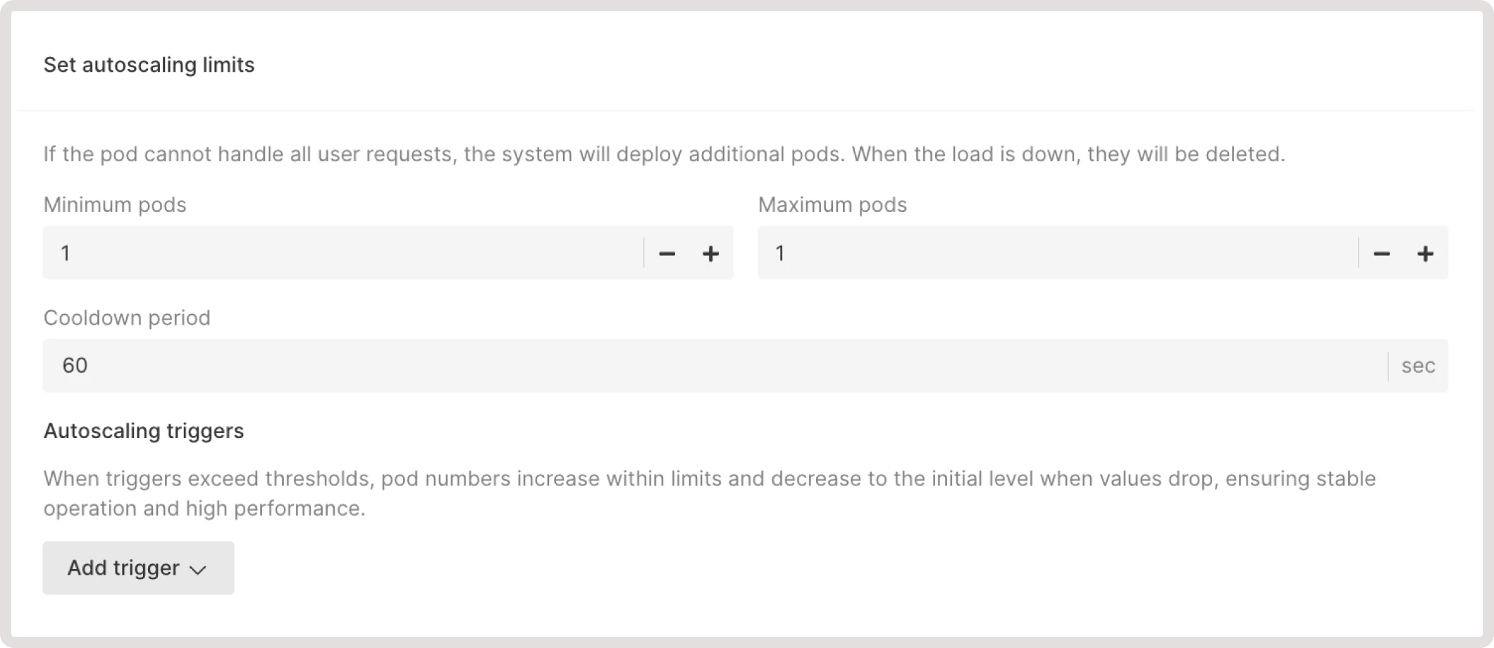 Container autoscaling limits
