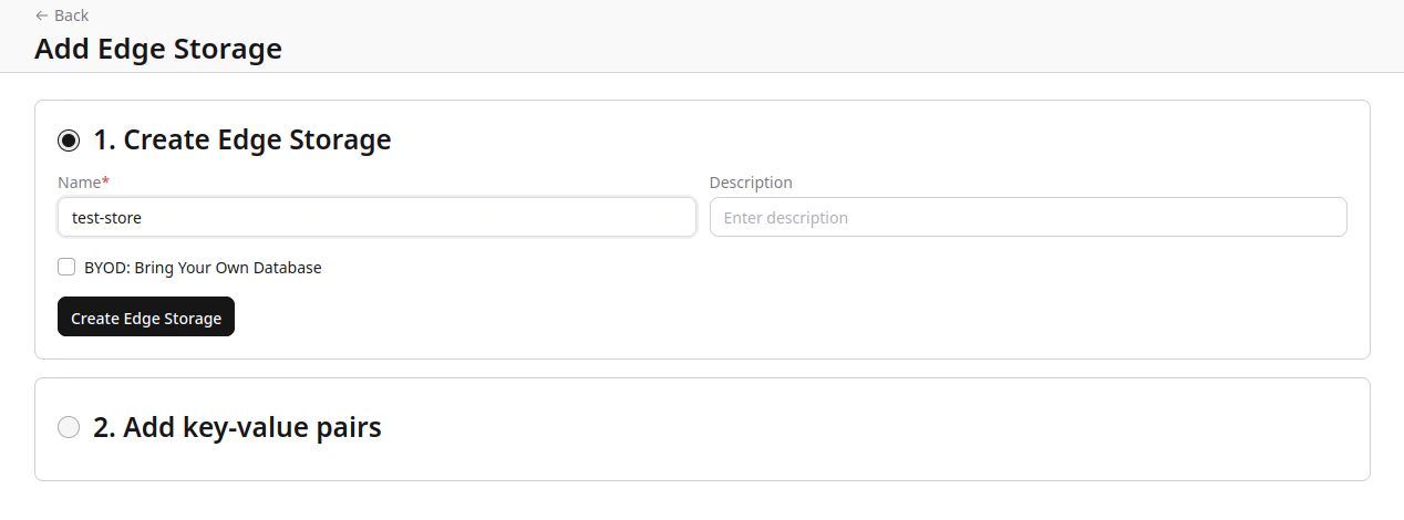 FastEdge Edge Storage
Creation