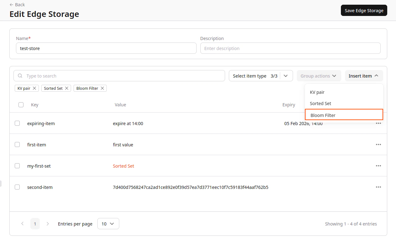 FastEdge Insert Bloom
Filter