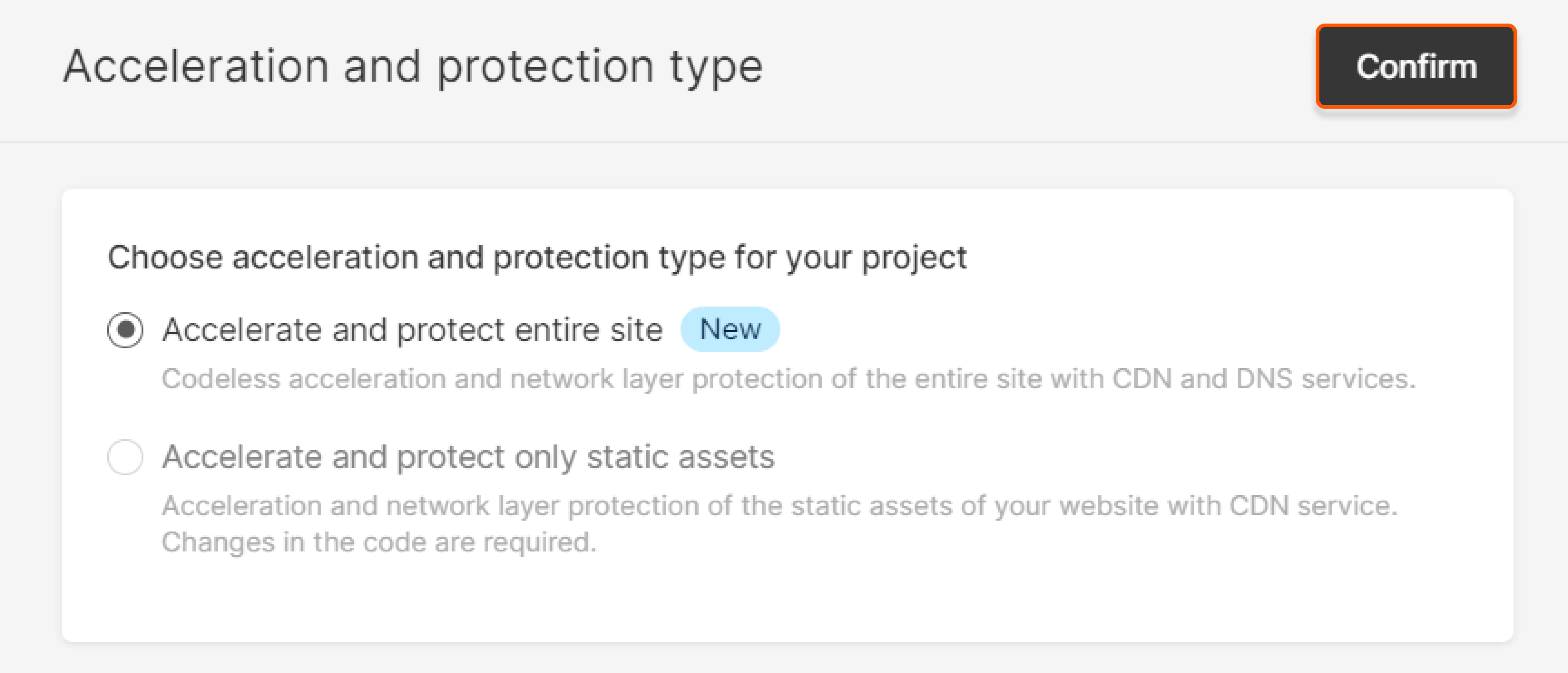 Acceleration and protection type