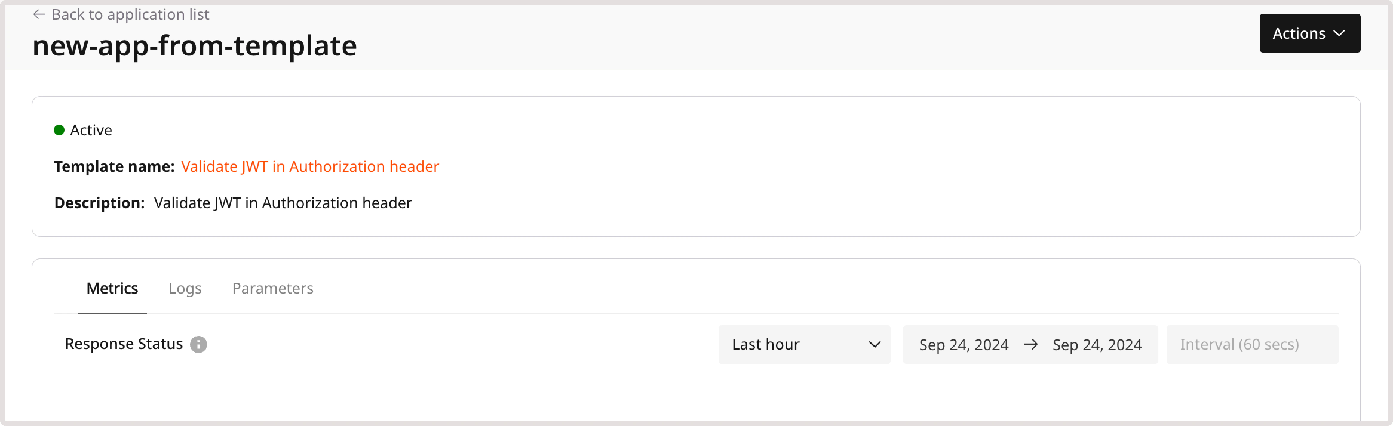A page with app deployment confirmation