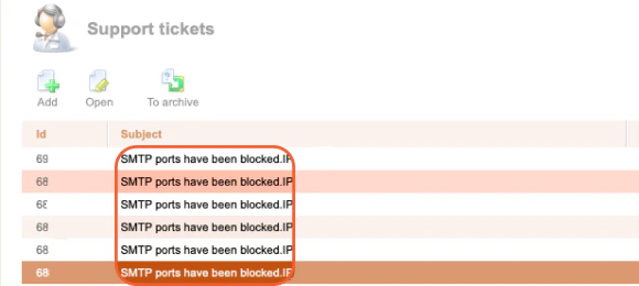Troubleshoot blocked SMTP ports