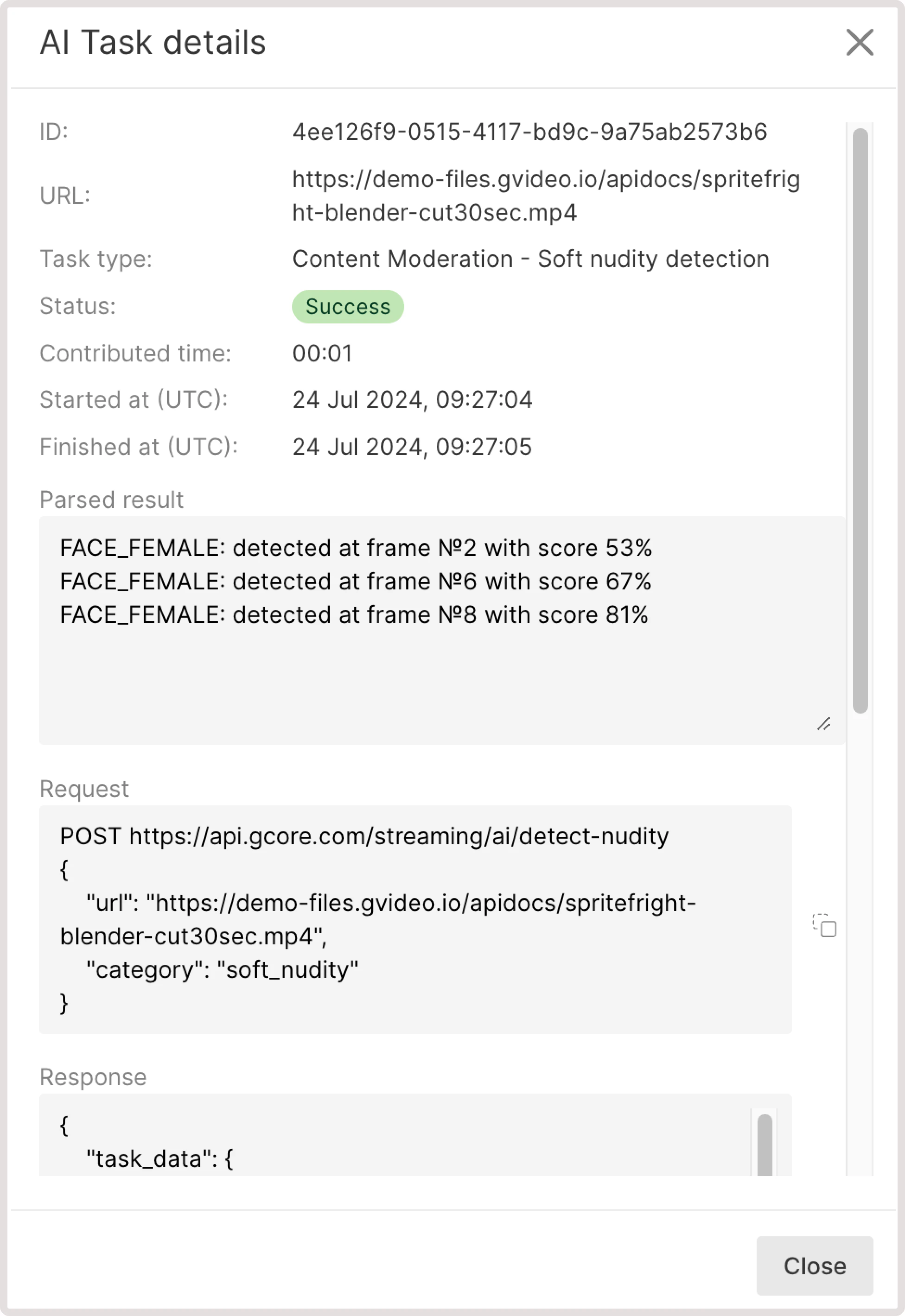 Soft nudity detection task details