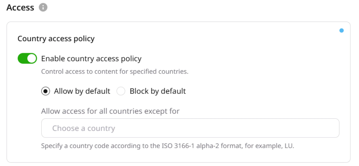 Allow country access policy