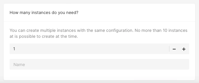 The field to set the number of instances