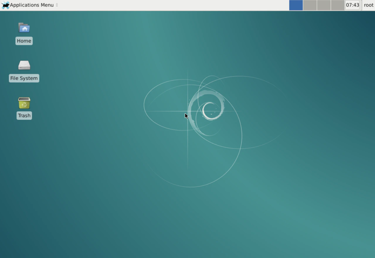 Desktop with default configuration