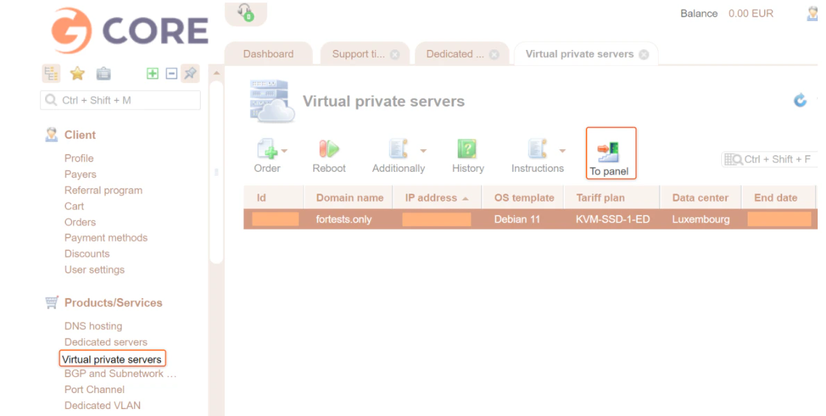 Virtual private servers
