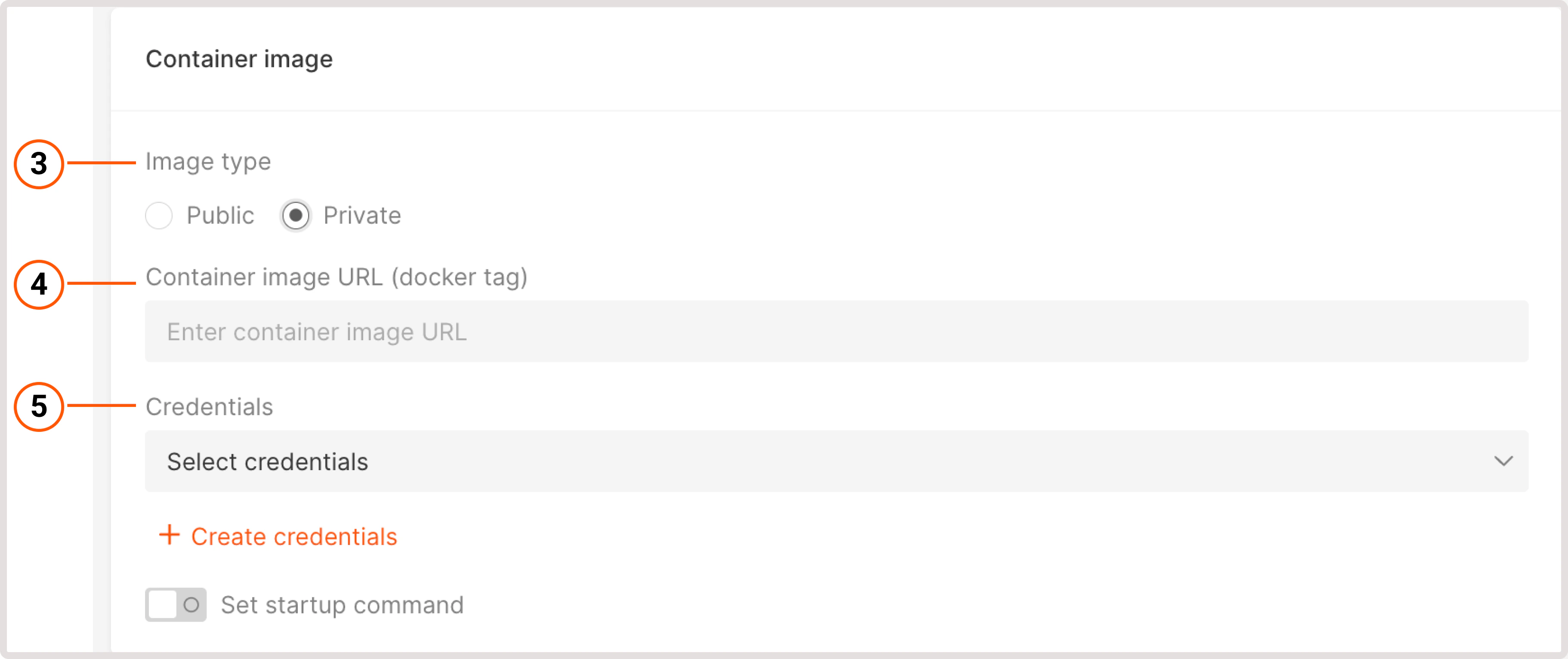Container image settings