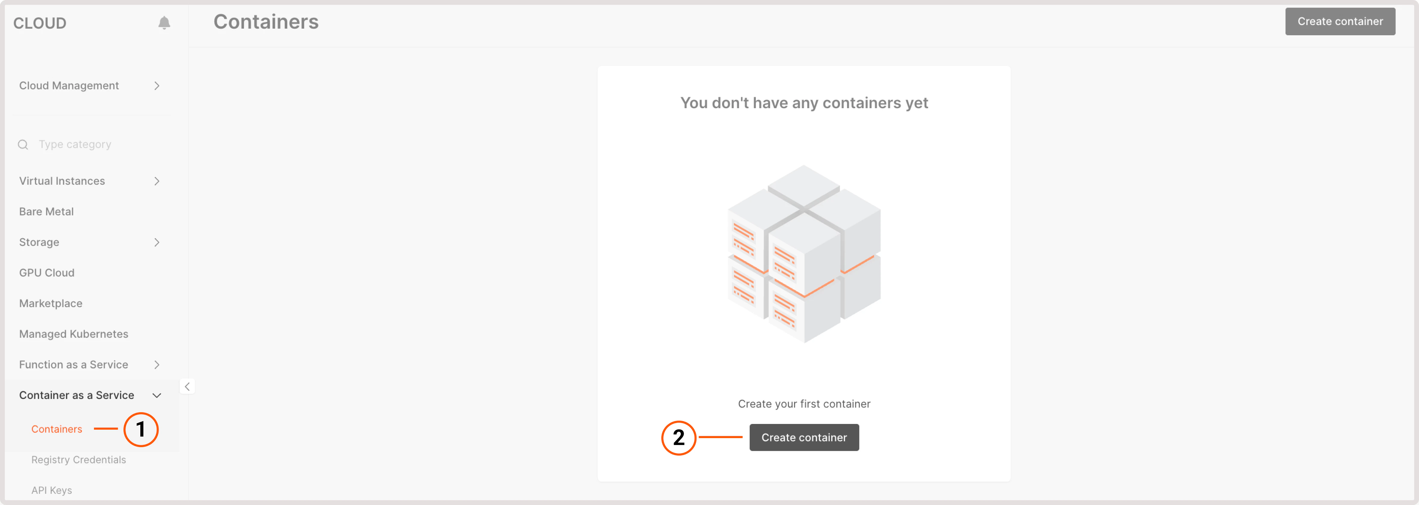 CaaS page in the Customer Portal