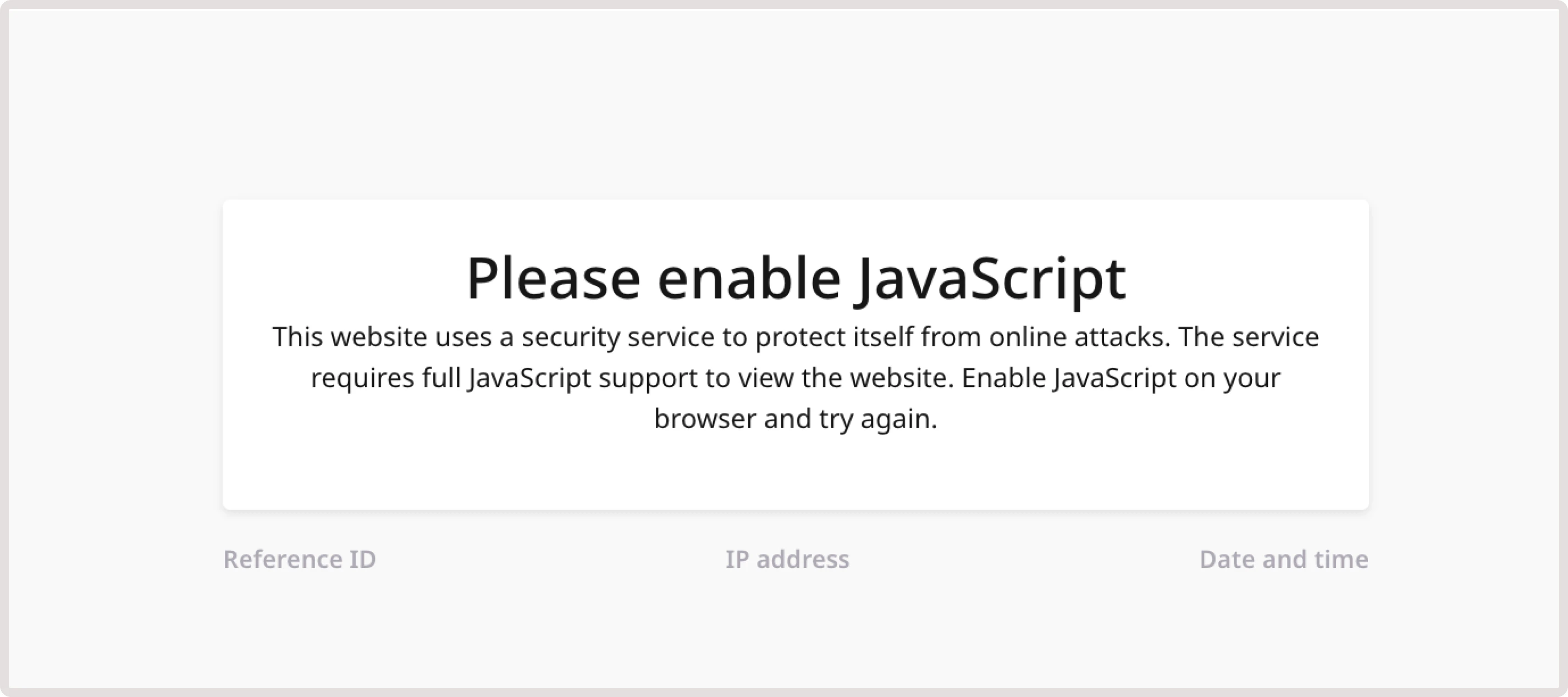 Enable JavaScript response page