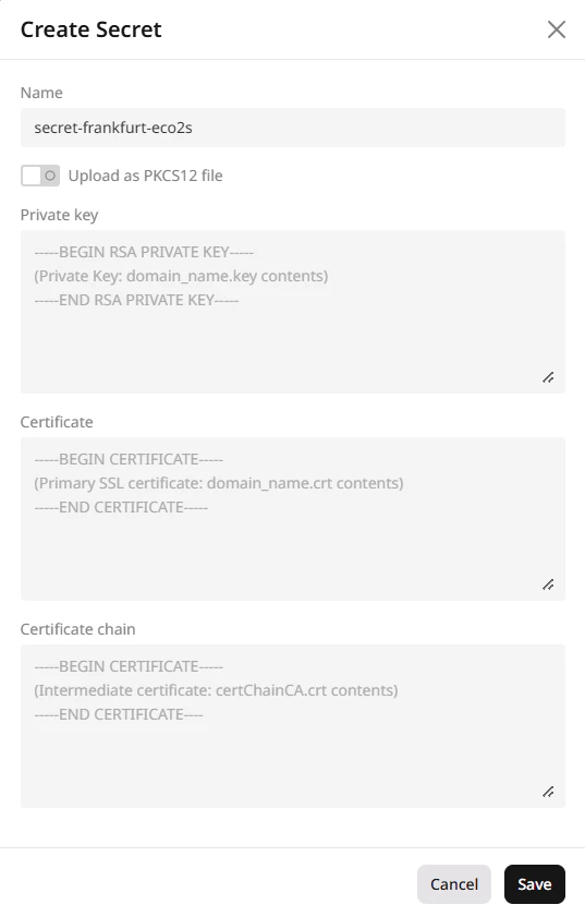 Add certificates directly