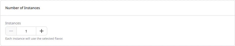 Number of Instances section with instance counter