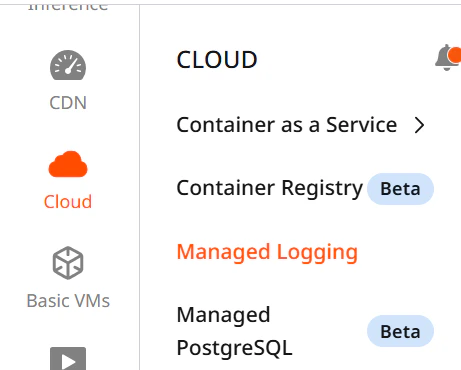 Managed logging settings