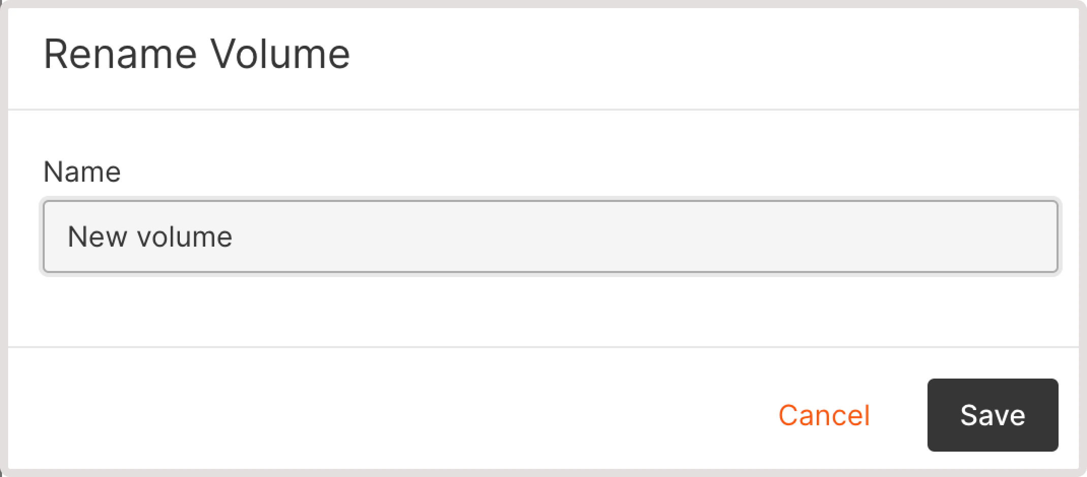 Rename volume dialog