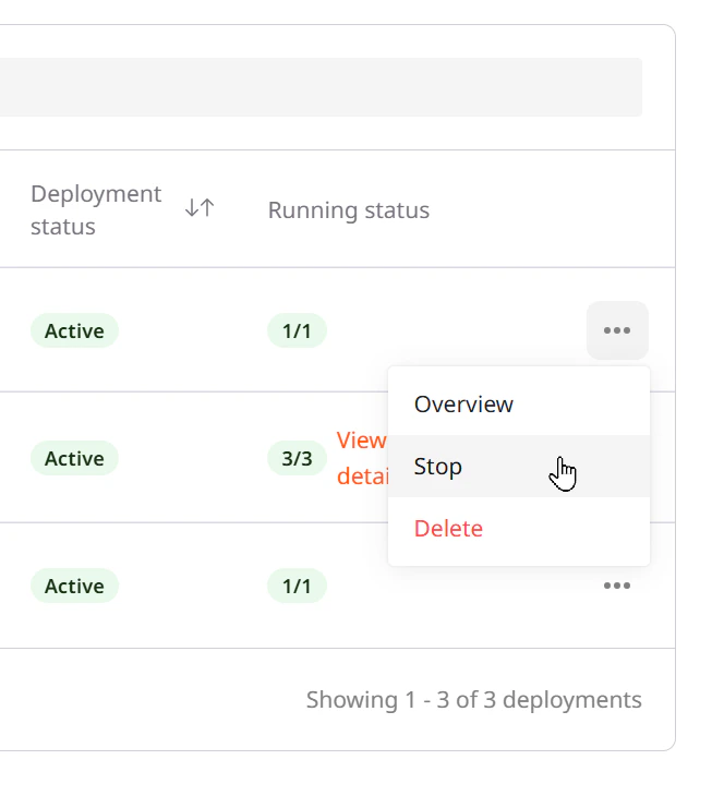 Manage AI model deployments