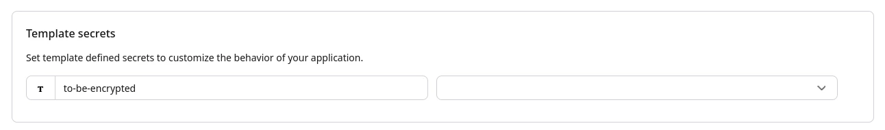 Example of a secret parameter in an app