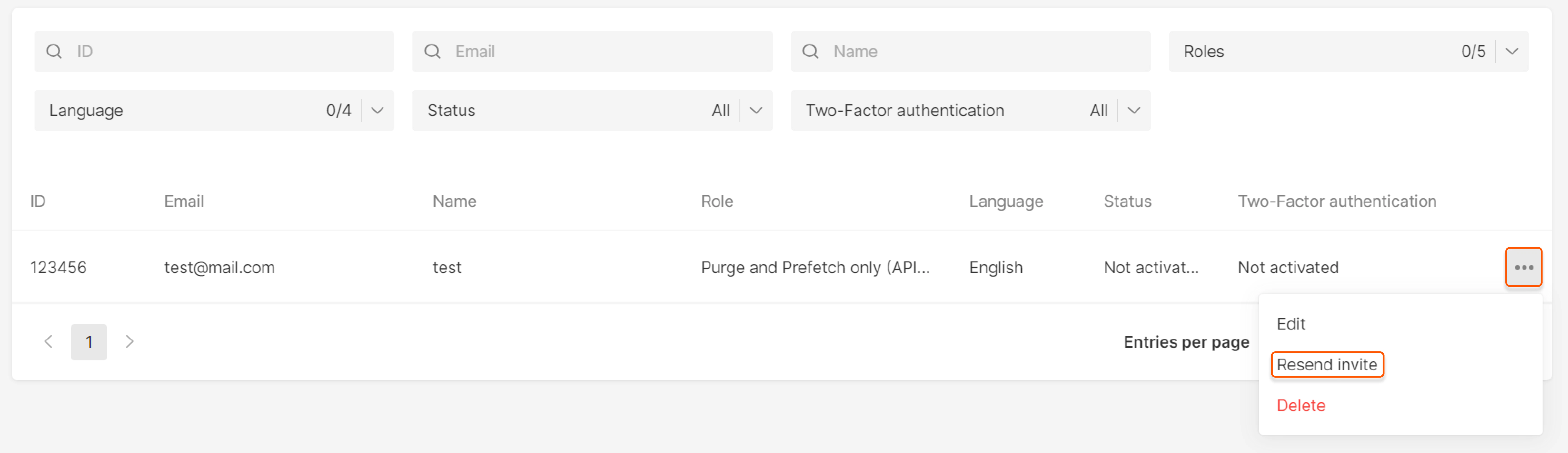 How to resend an invitation to a user