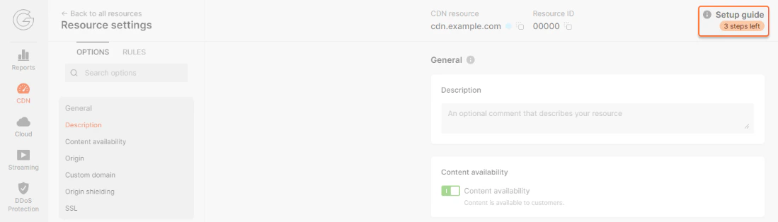 How to open setup CDN guide