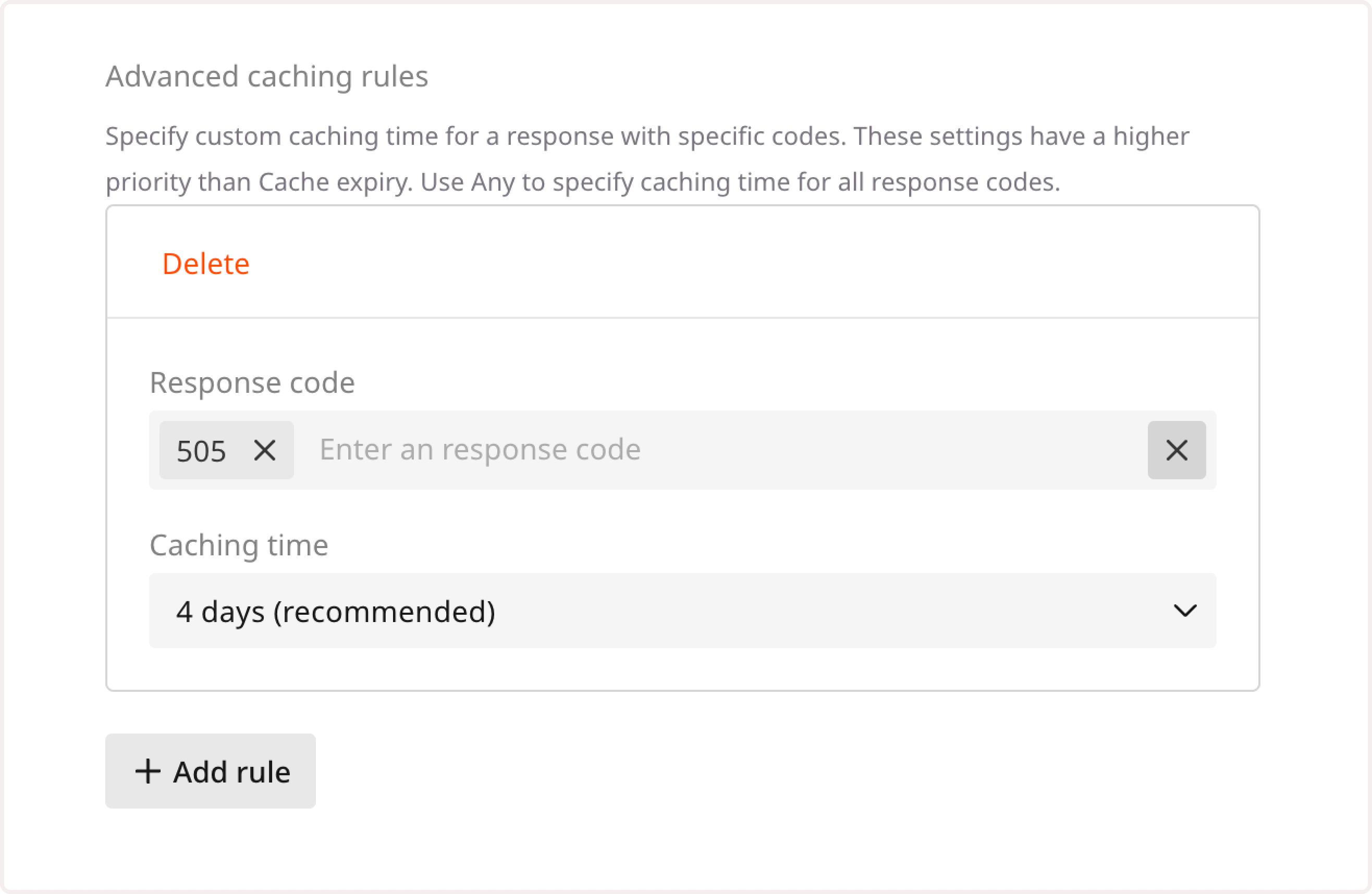 Advanced caching rules