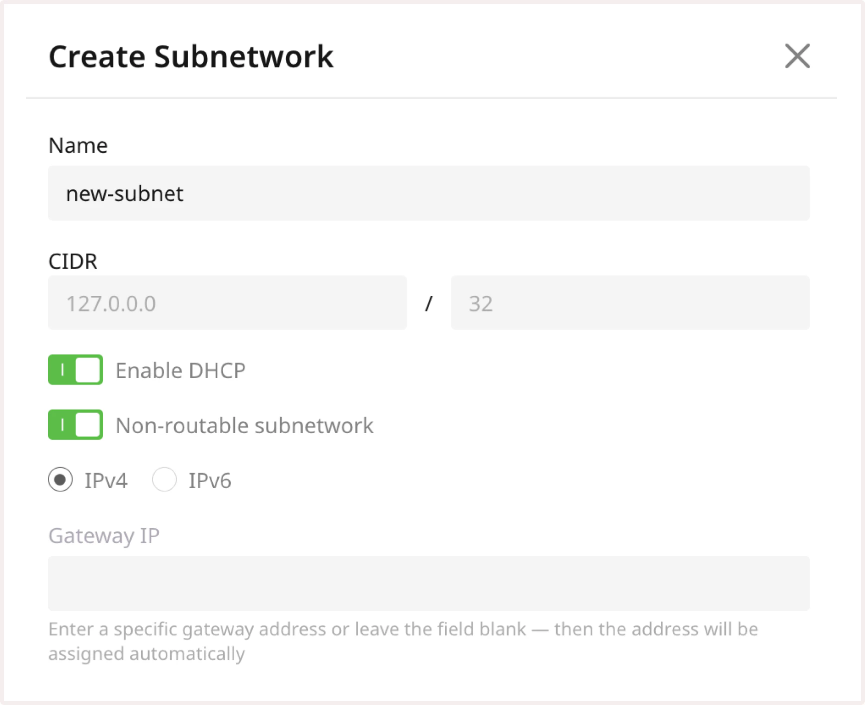 Network configuration example