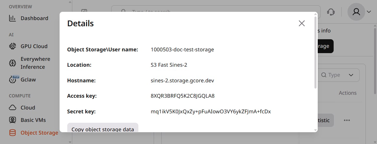 Create a storage