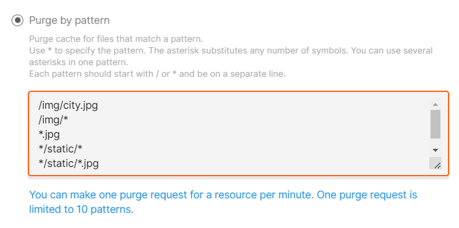 Purge by pattern