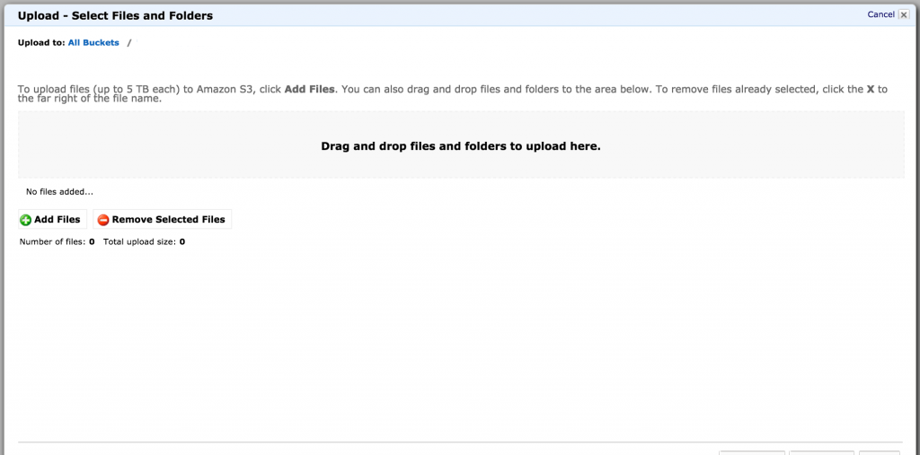 Upload content to your S3 bucket