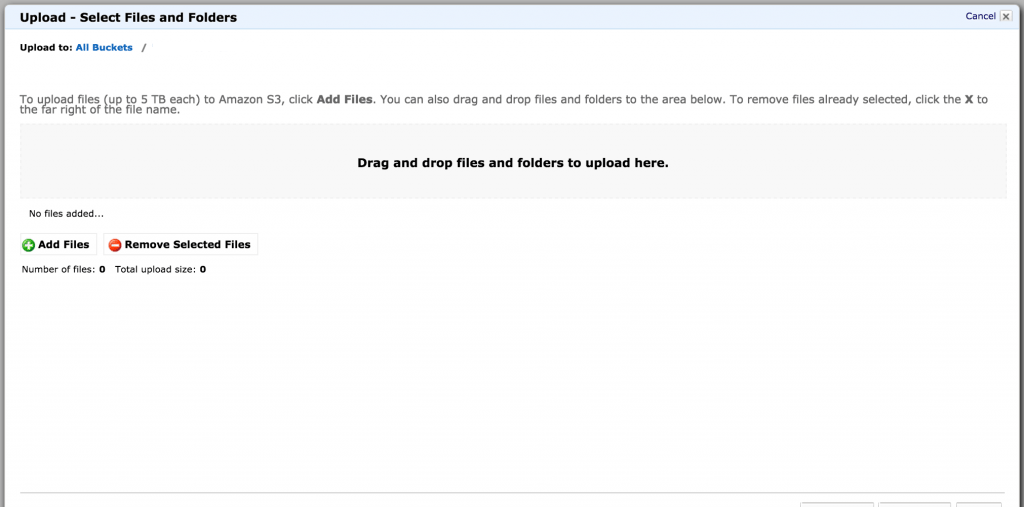 Upload content to your S3 bucket