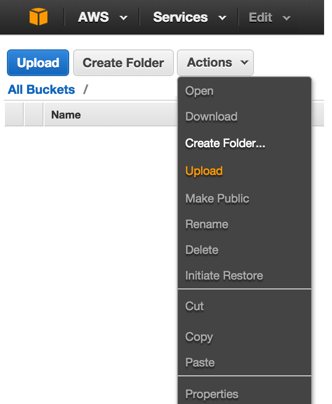 Upload content to your S3 bucket