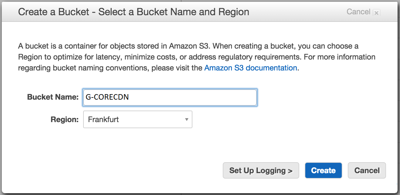 Create an S3 bucket