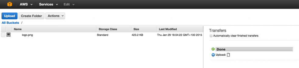 Upload content to your S3 bucket
