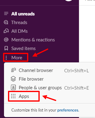 Click more in Slack