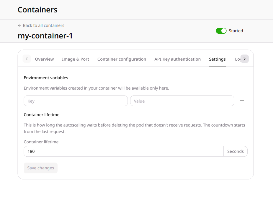 Settings tab