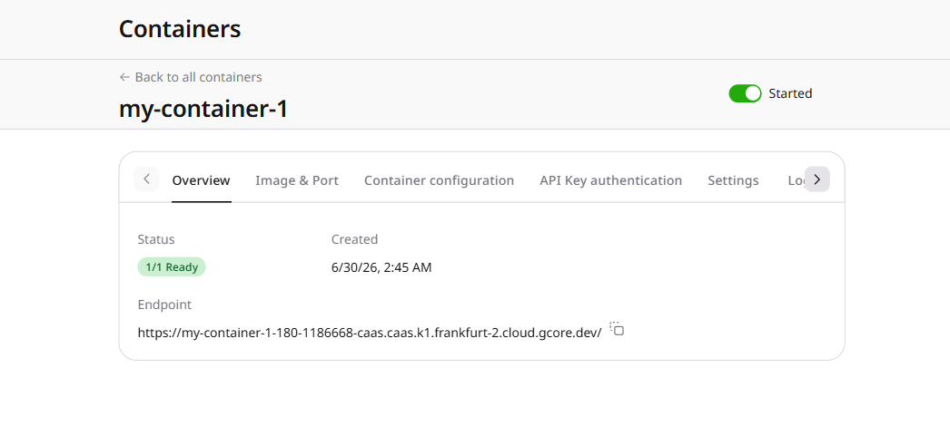 Started toggle enabled