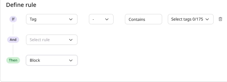 Example of a tag-based rule