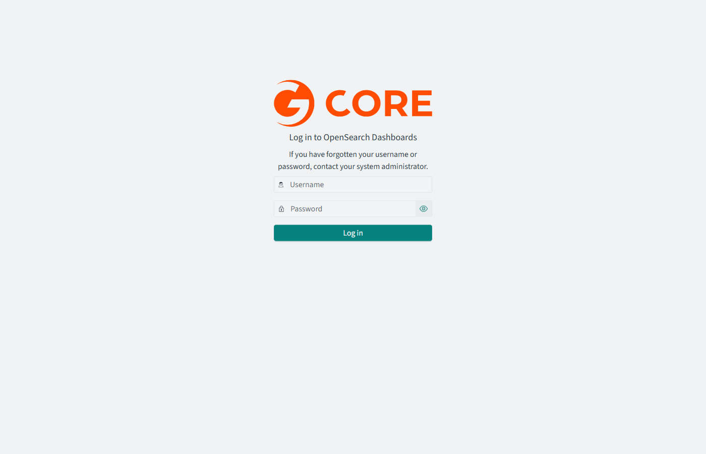 OpenSearch Dashboards login page