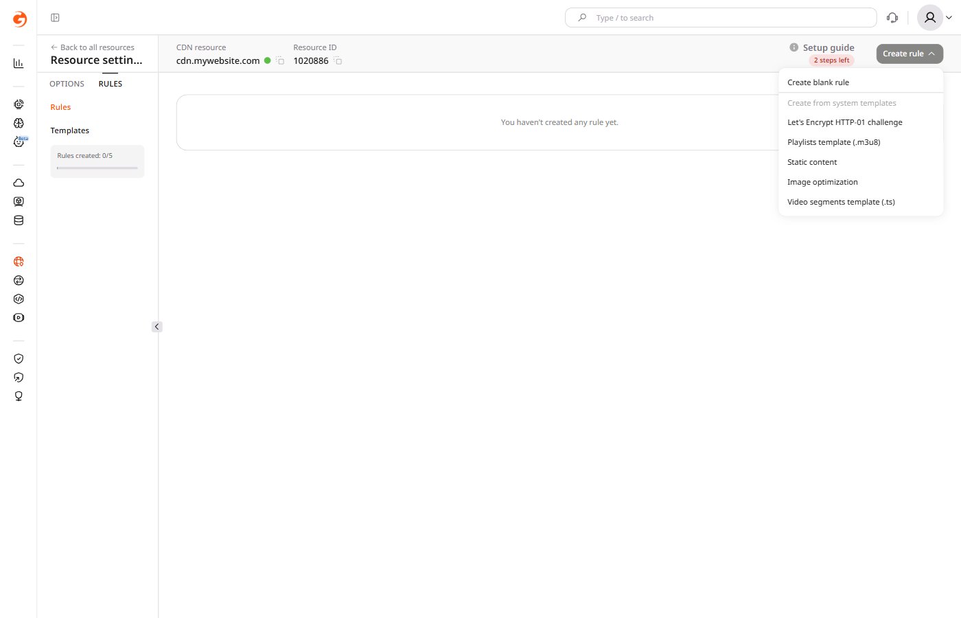 Open rules to set a custom code for specific files