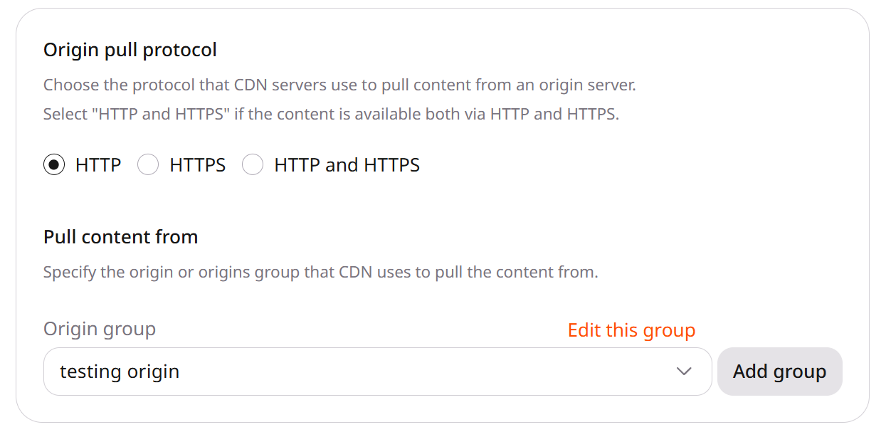 New origin group option in resource settings