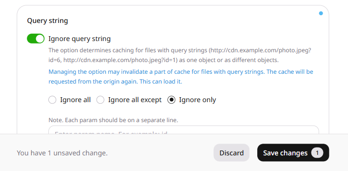 Set-Cookie section with Ignore Set-Cookie toggle